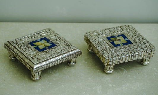 The Elegance of Silver Chowki Designs for Pooja and Home Decor