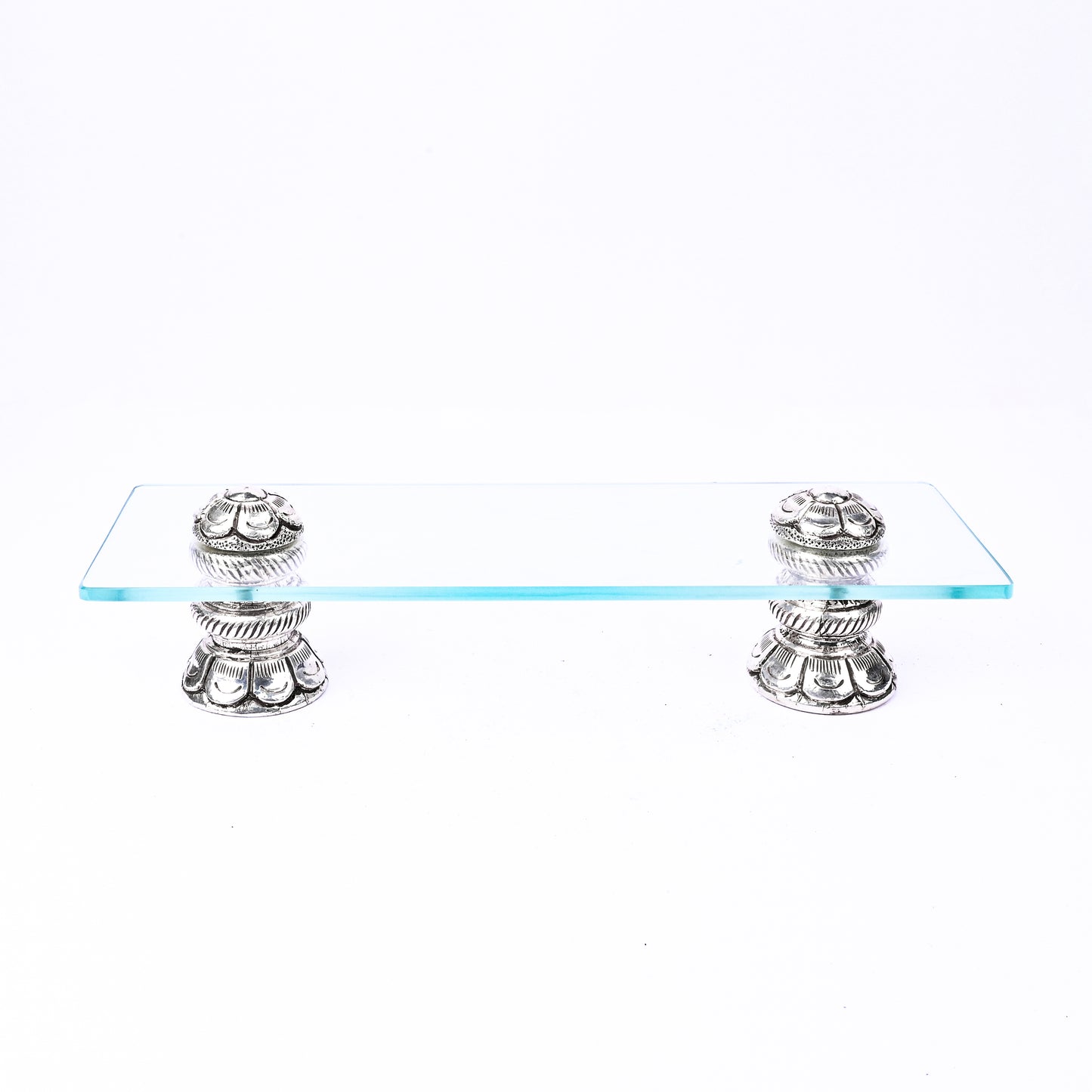 Silver Two-Legged Glass Platter