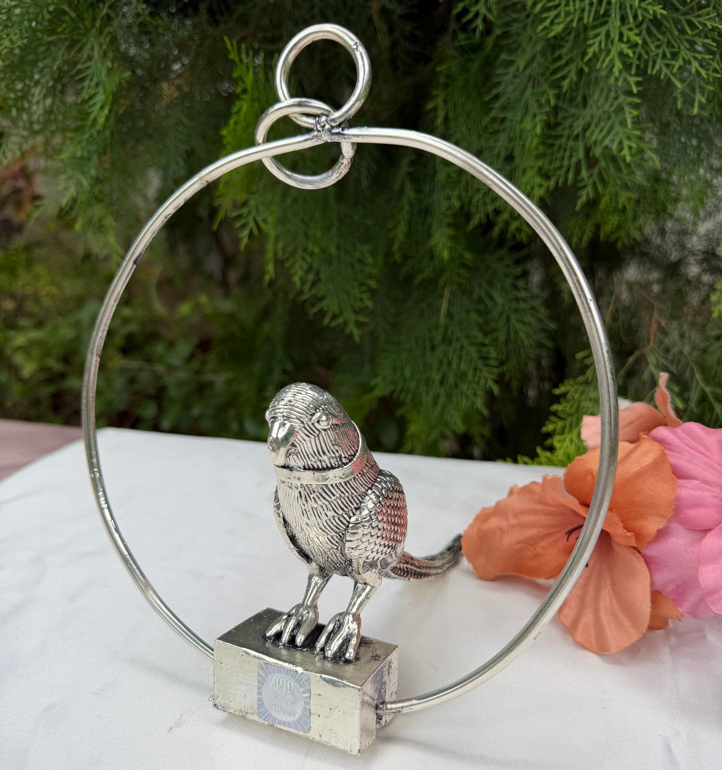 Silver Hanging Parrot