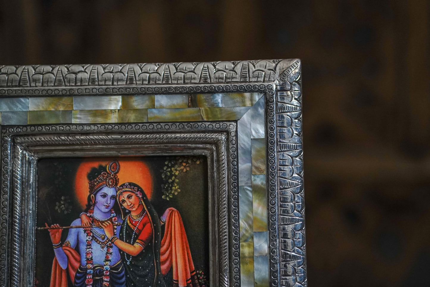 Silver Golden Border Photo Frame