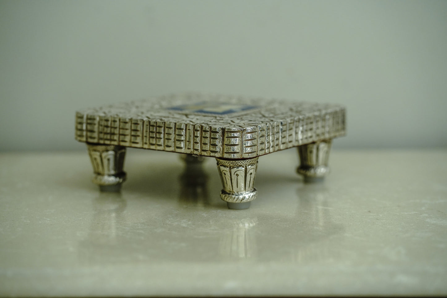 MOP Silver Blue Chowki