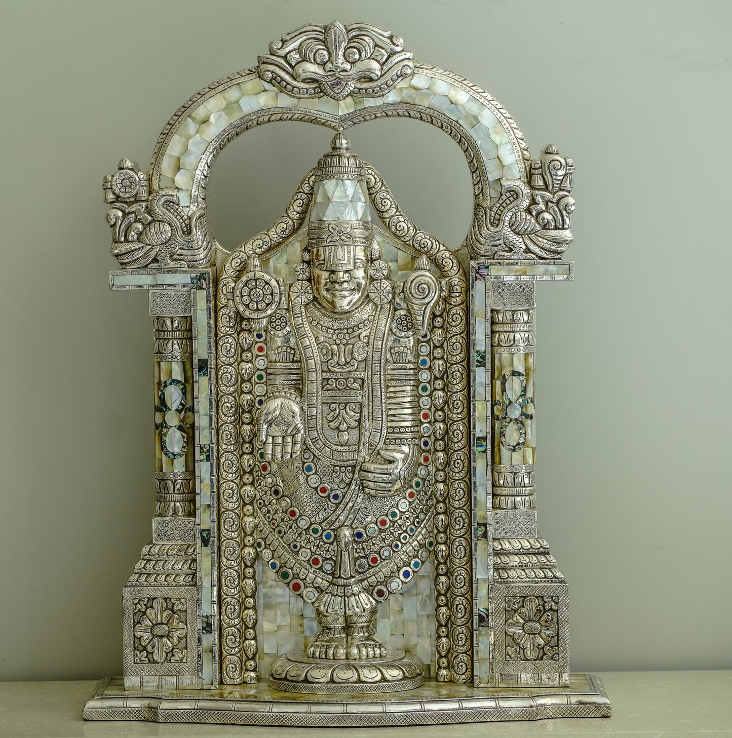 Tirupati Balaji in Silver MOP