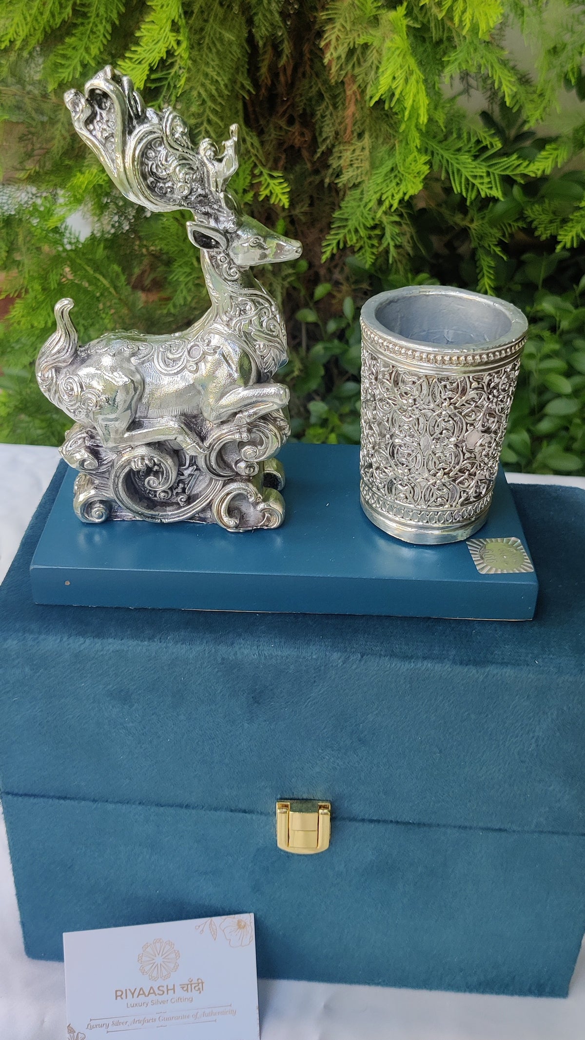Silver Deer Pen Stand