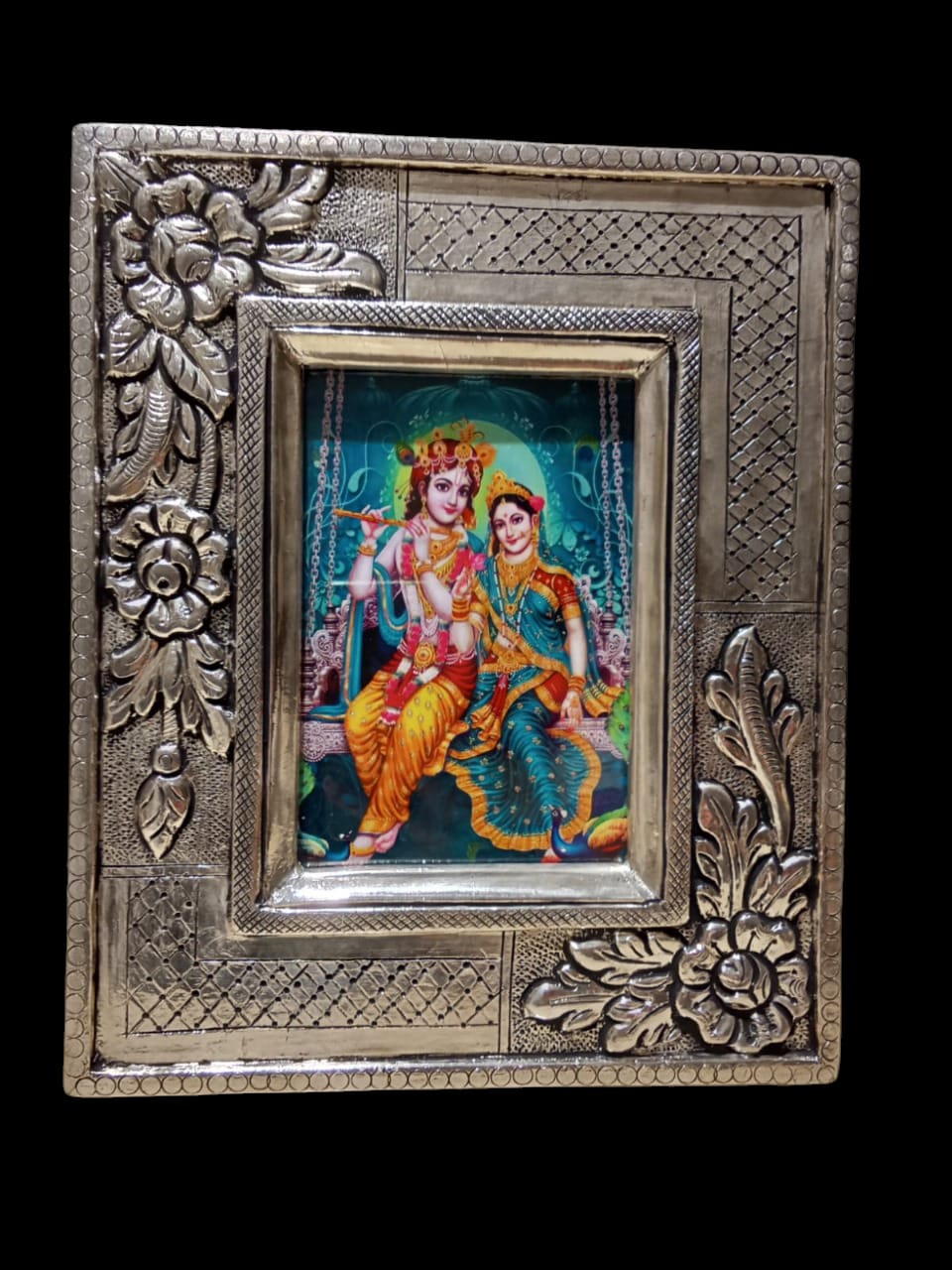 Image of Silver Flower Design Photo Frame