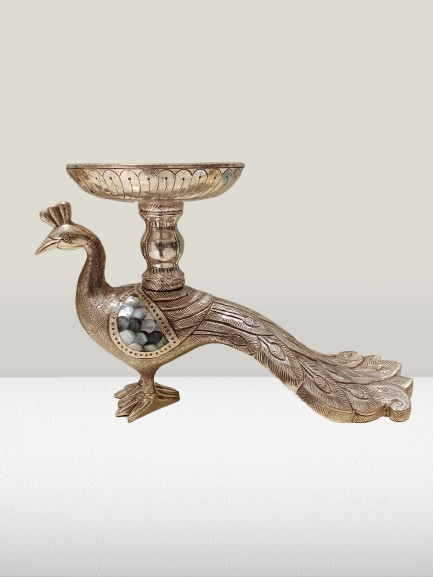 Silver MOP Peacock Platter