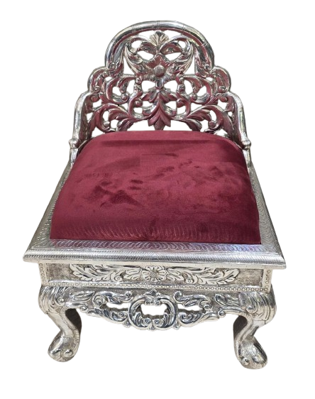 Image of Silver Red Cushioned Chair