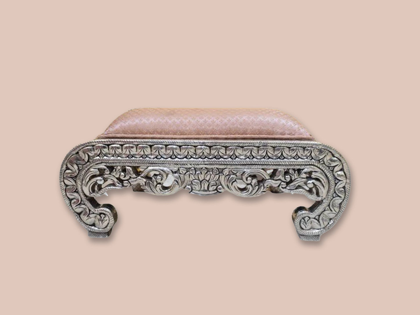 Product of Silver Peach Cushioned Chowki