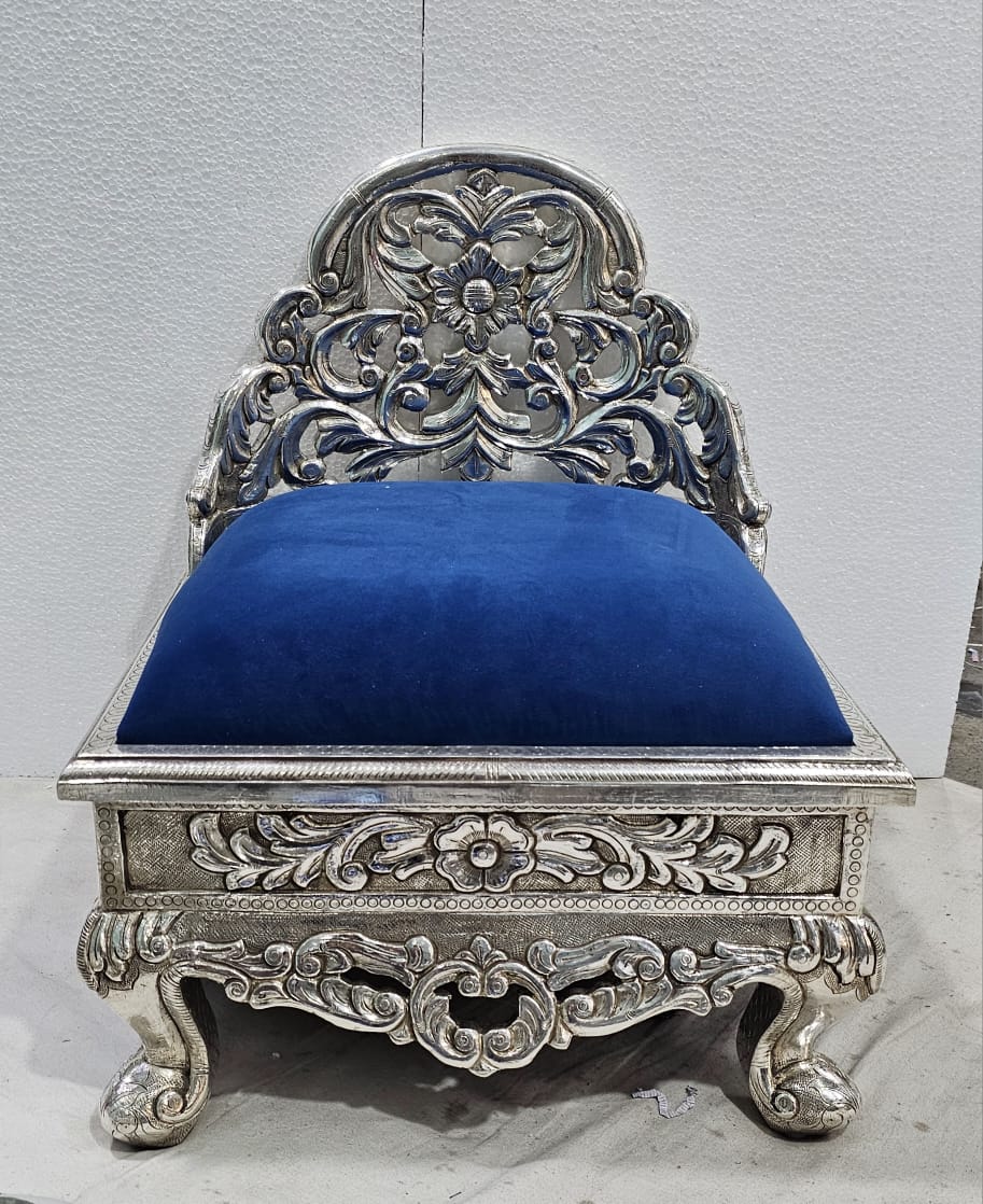 Silver Blue Low Height Chair