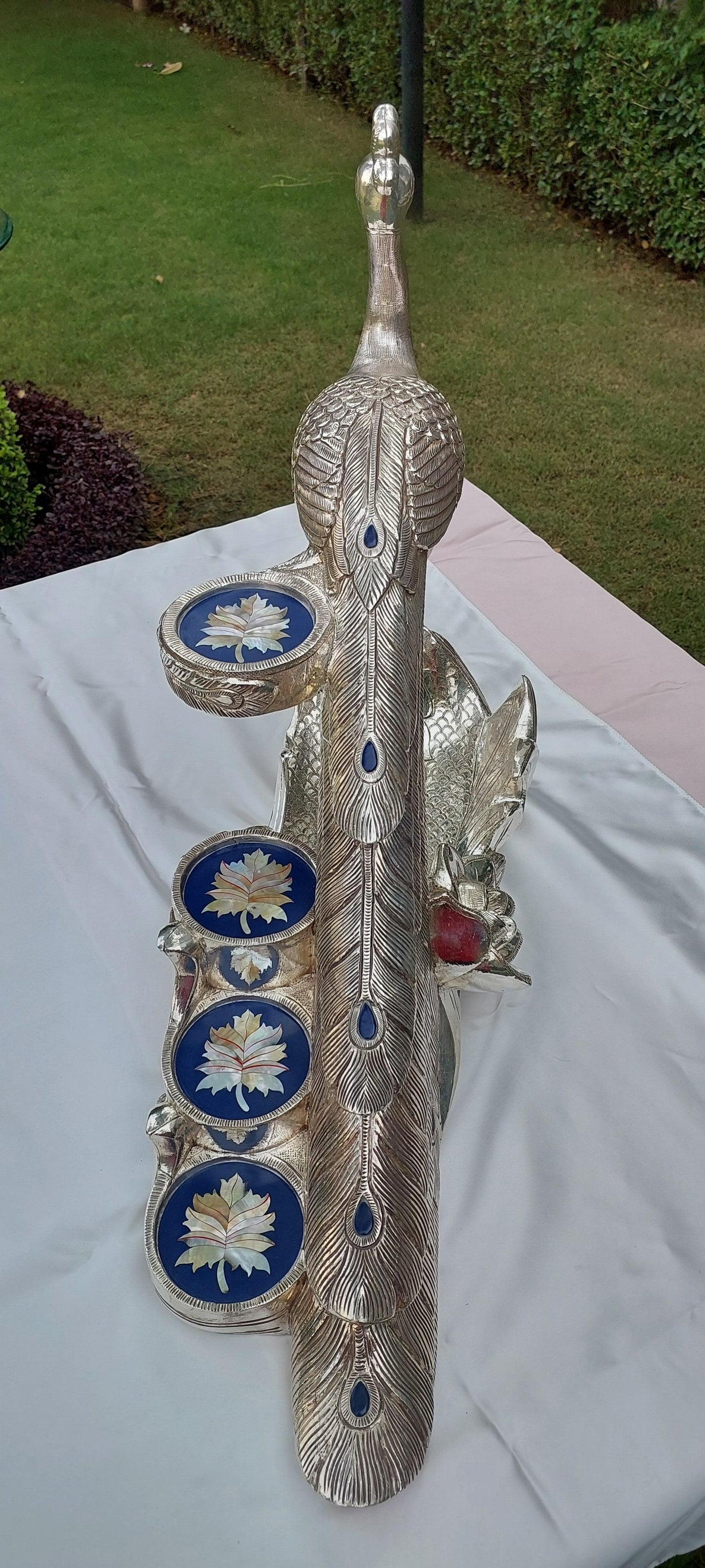 Silver MOP Peacock Showpiece