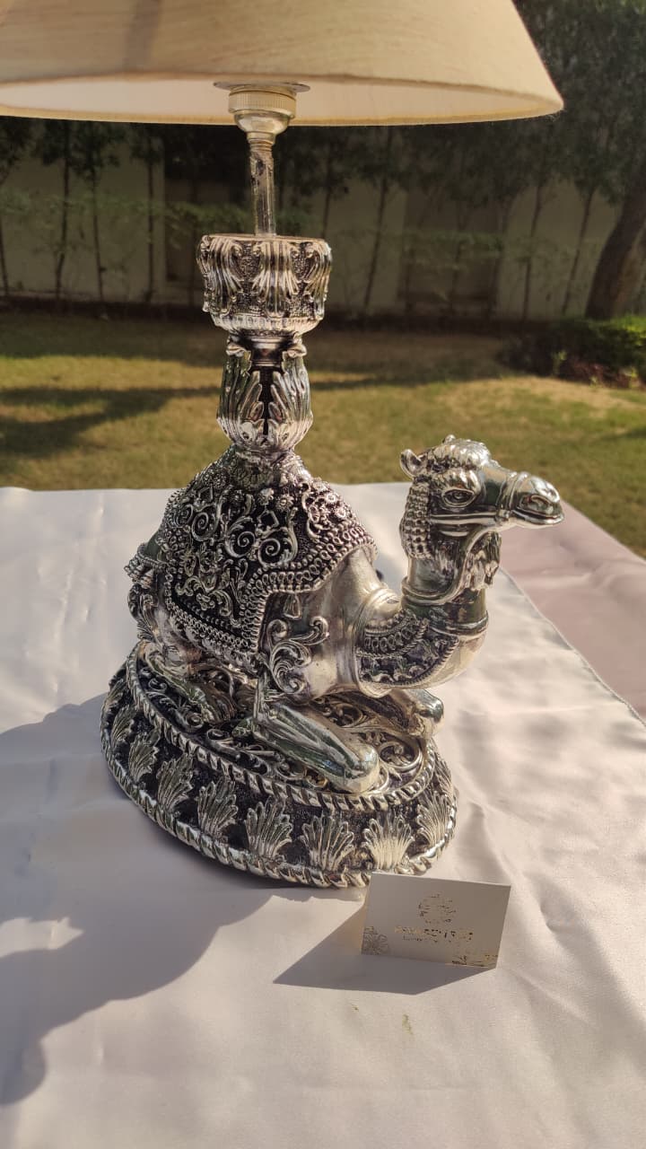 Silver Camel Lamp