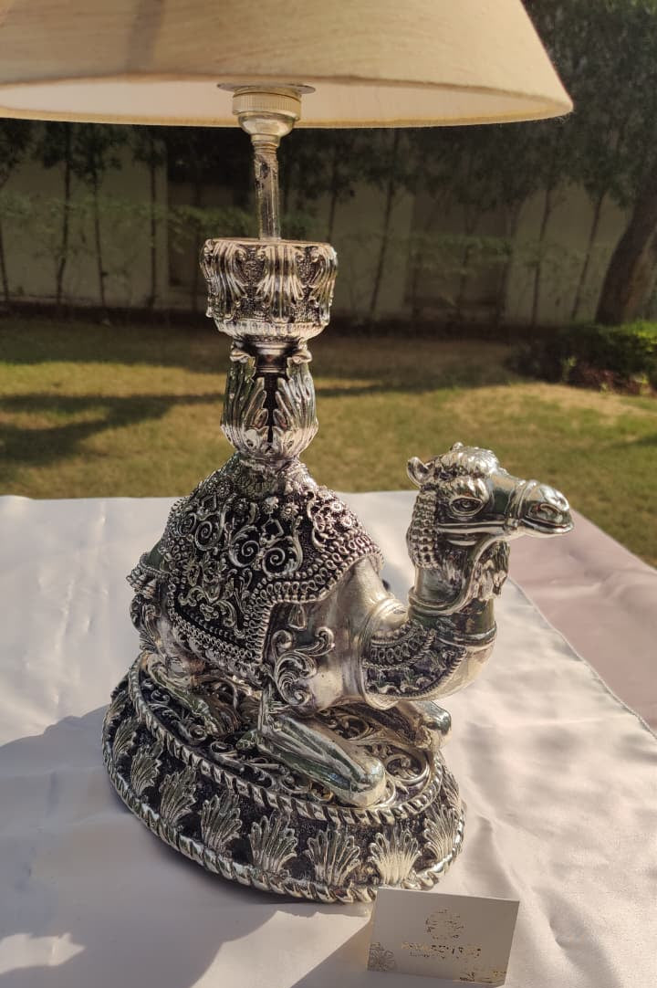 Silver Camel Lamp