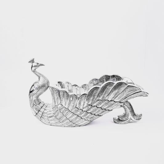 Silver Peacock Wine/Fruit Holder