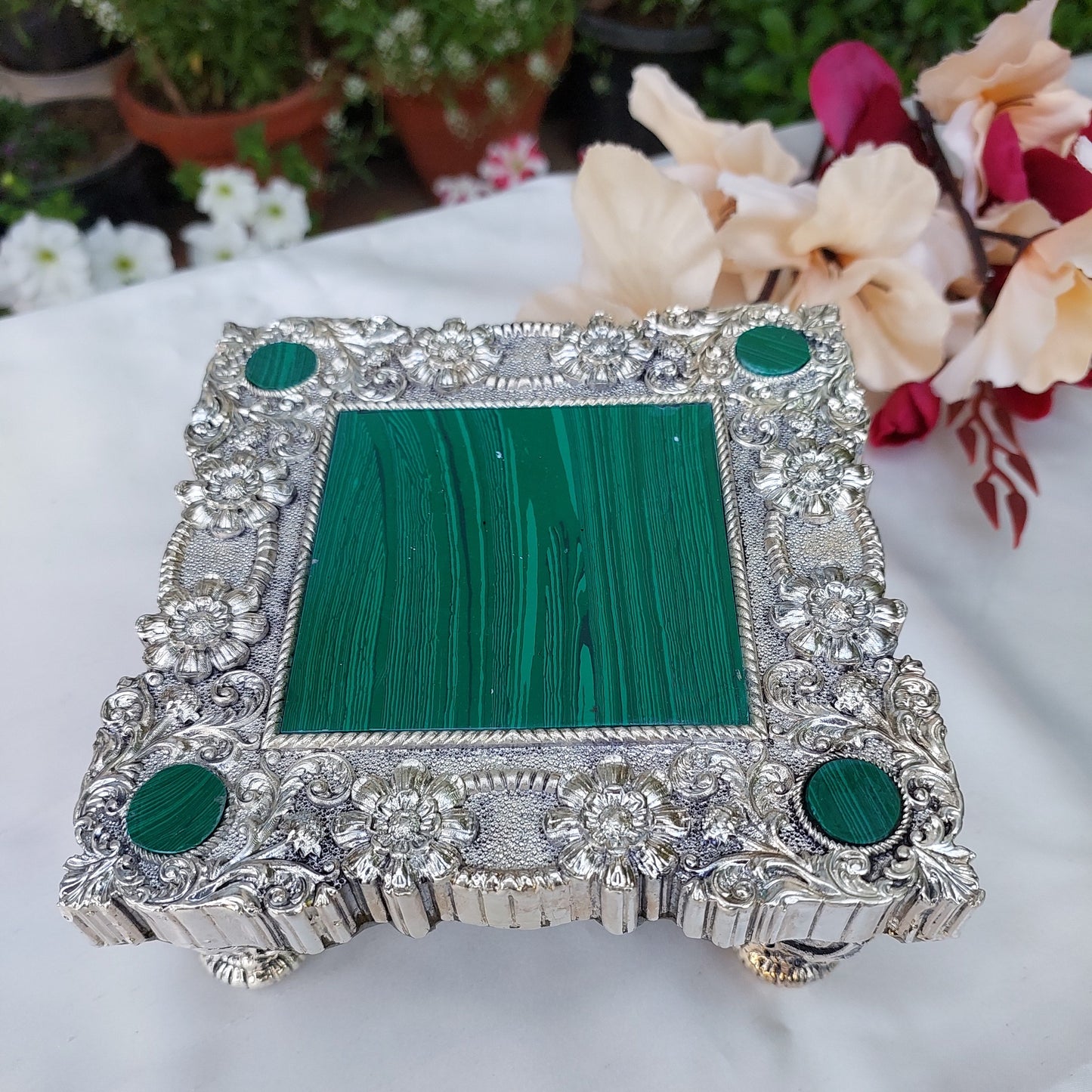 Green MOP Silver Chowki