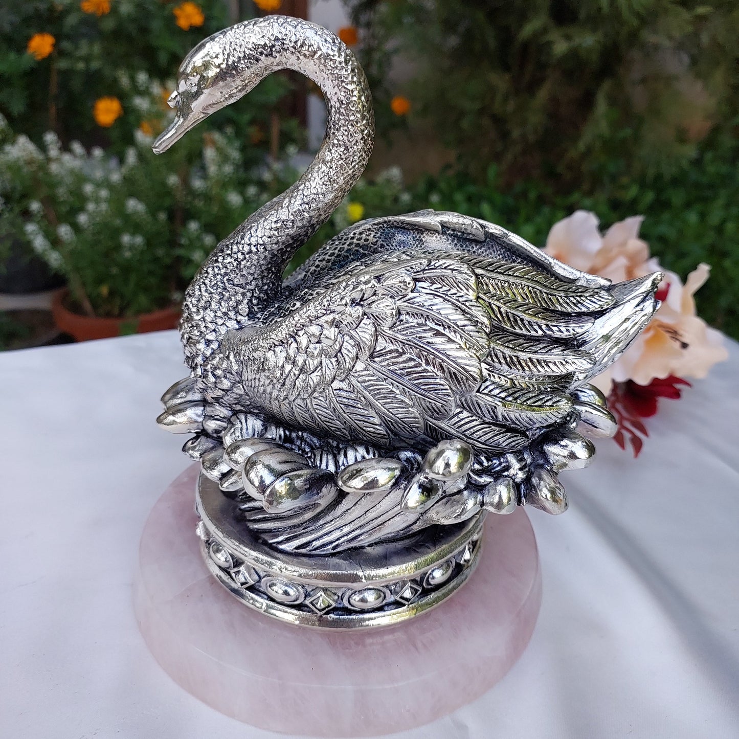 Rose Quartz Lotus Duck