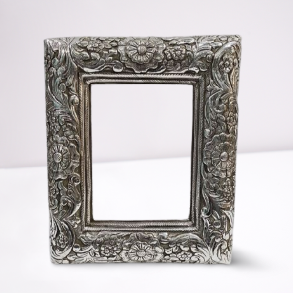 Spring Flowers Silver Photo Frame - Riyaash Chaandi