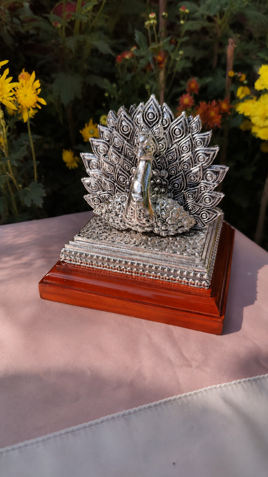 Silver Peacock Spoon Holder