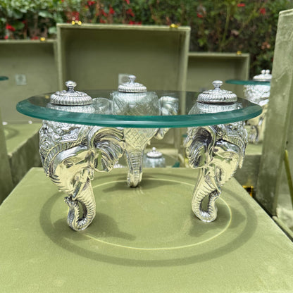 Silver Elephant Leg Round Platter