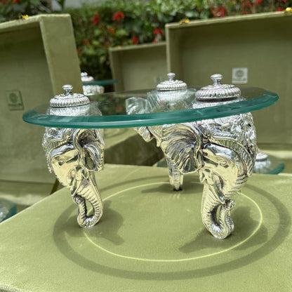 Silver Elephant Leg Round Platter