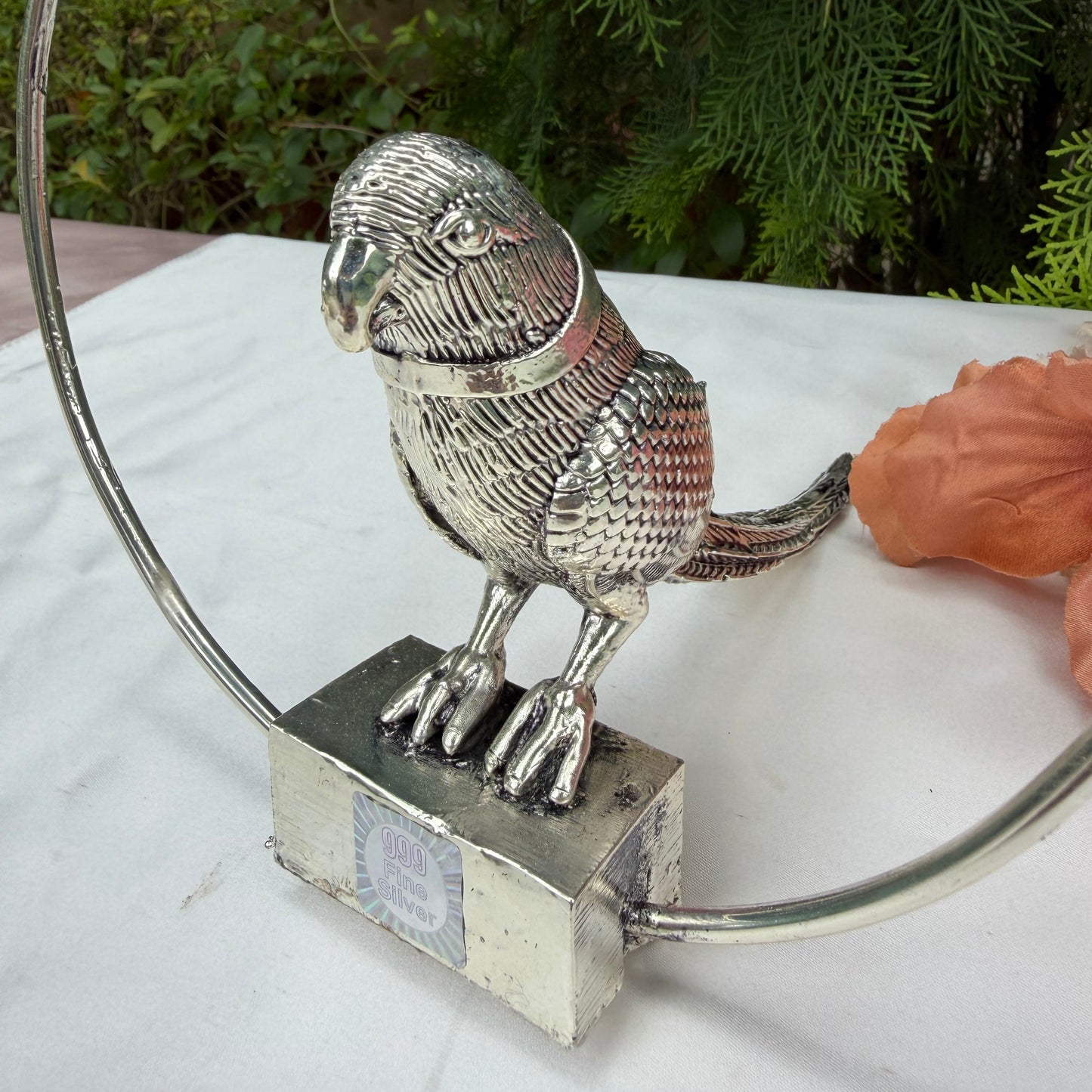 Silver Hanging Parrot