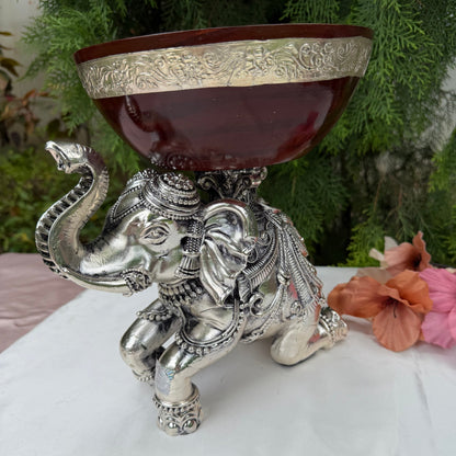 Silver Single Elephant Bowl