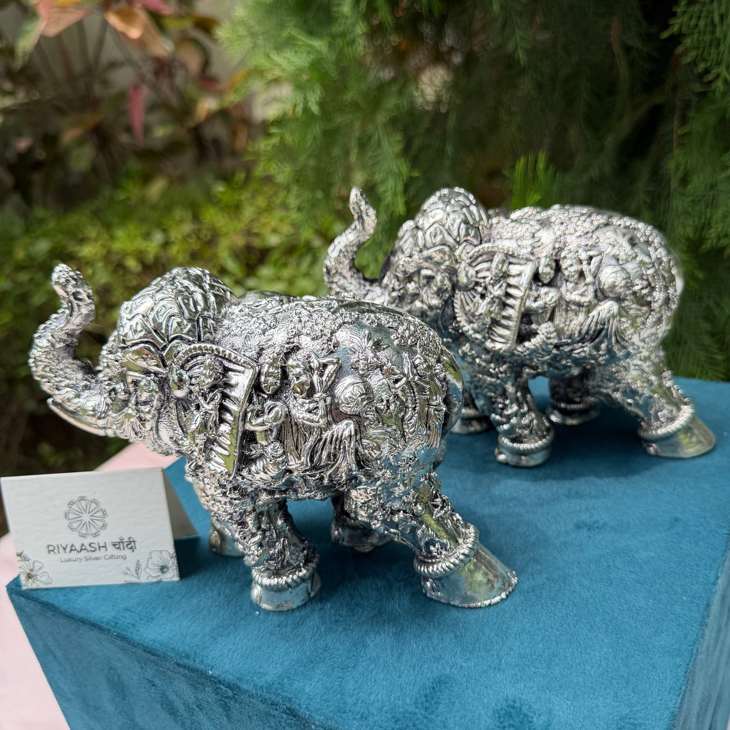 Silver Rasleela Elephant Pair