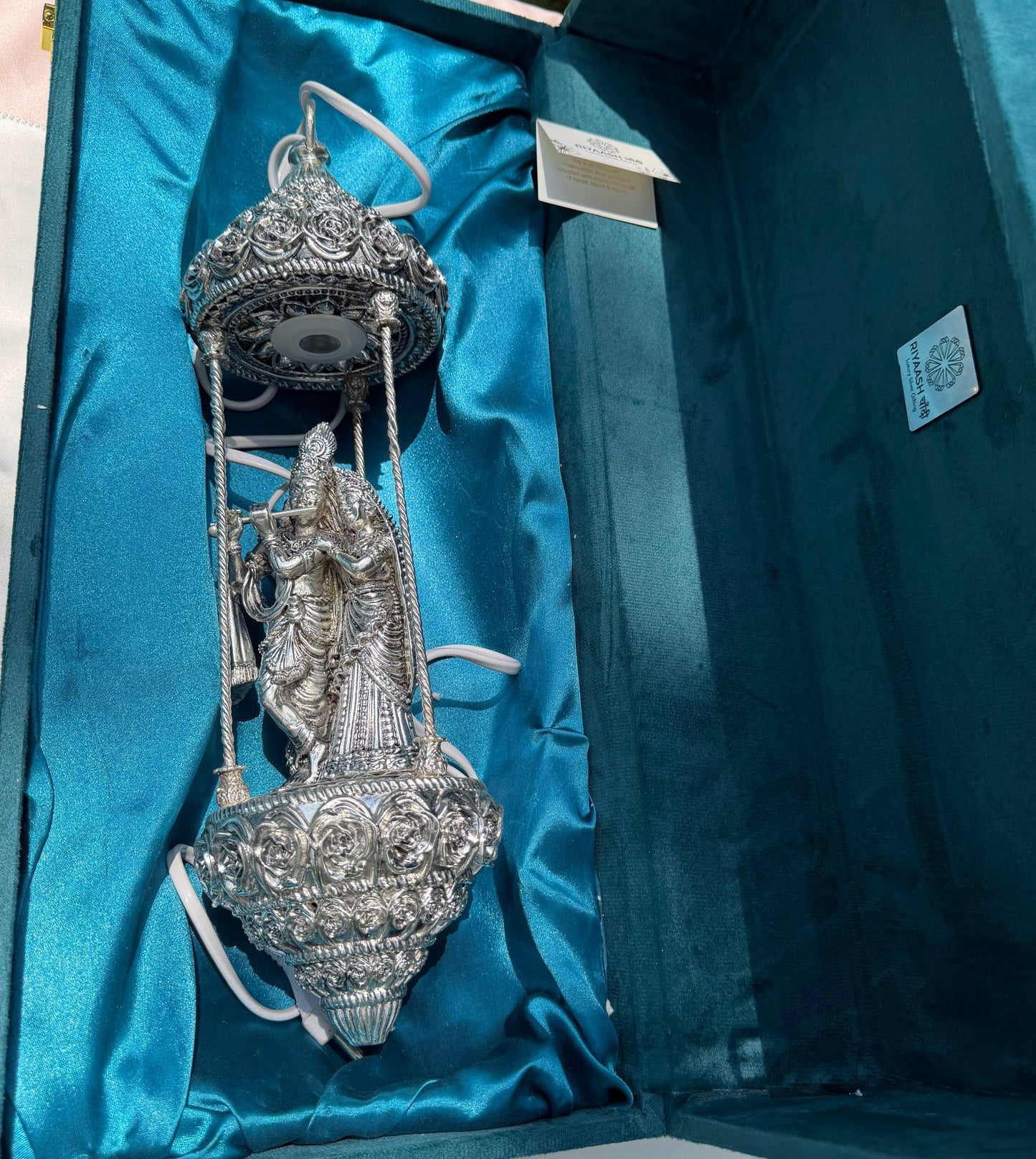 Silver Radha Krishna Lamp
