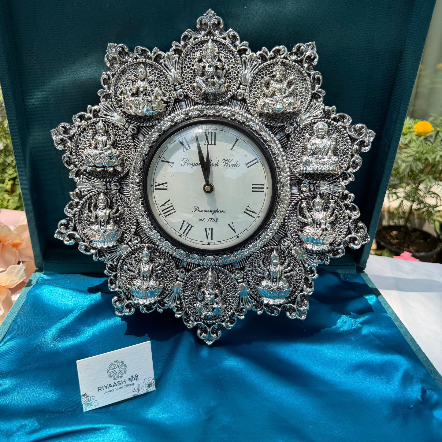 Silver Laxmi Clock