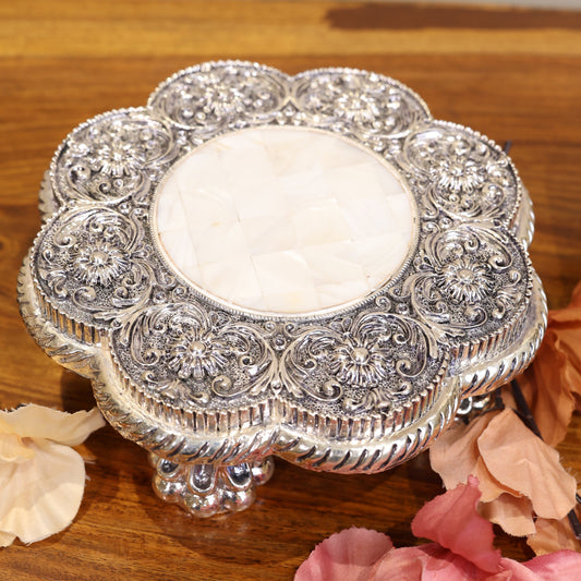 Silver MOP Round Chowki