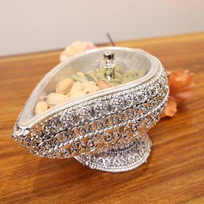Silver Shankh Bowl with Lid