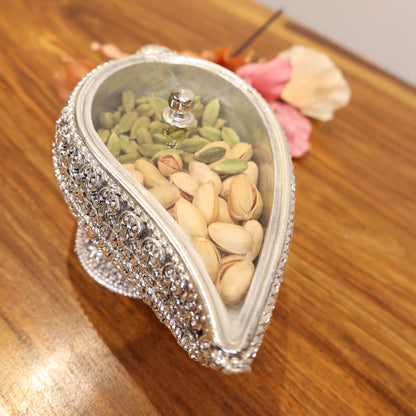 Silver Shankh Bowl with Lid