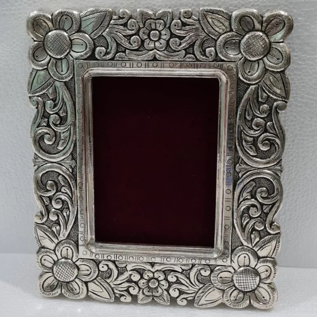 Flowery Silver Photo frame