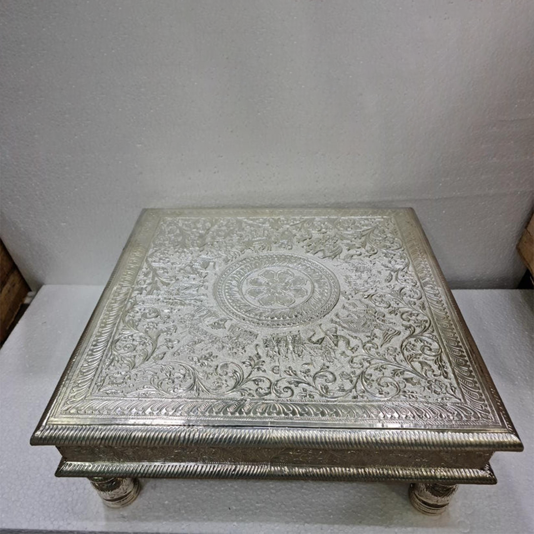 Square Chowki made of Pure Silver