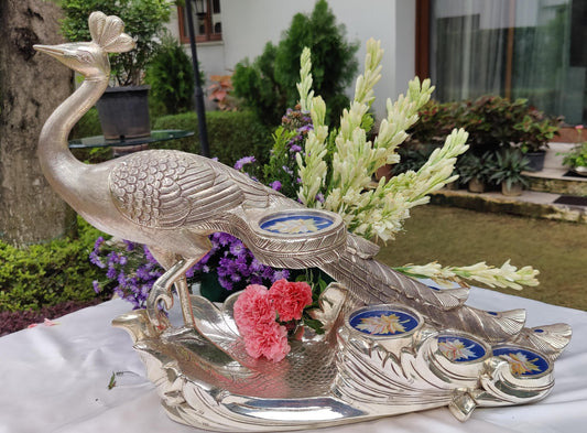 Silver MOP Peacock Showpiece