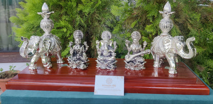 Silver Laxmi Saraswati Ganesh Elephant