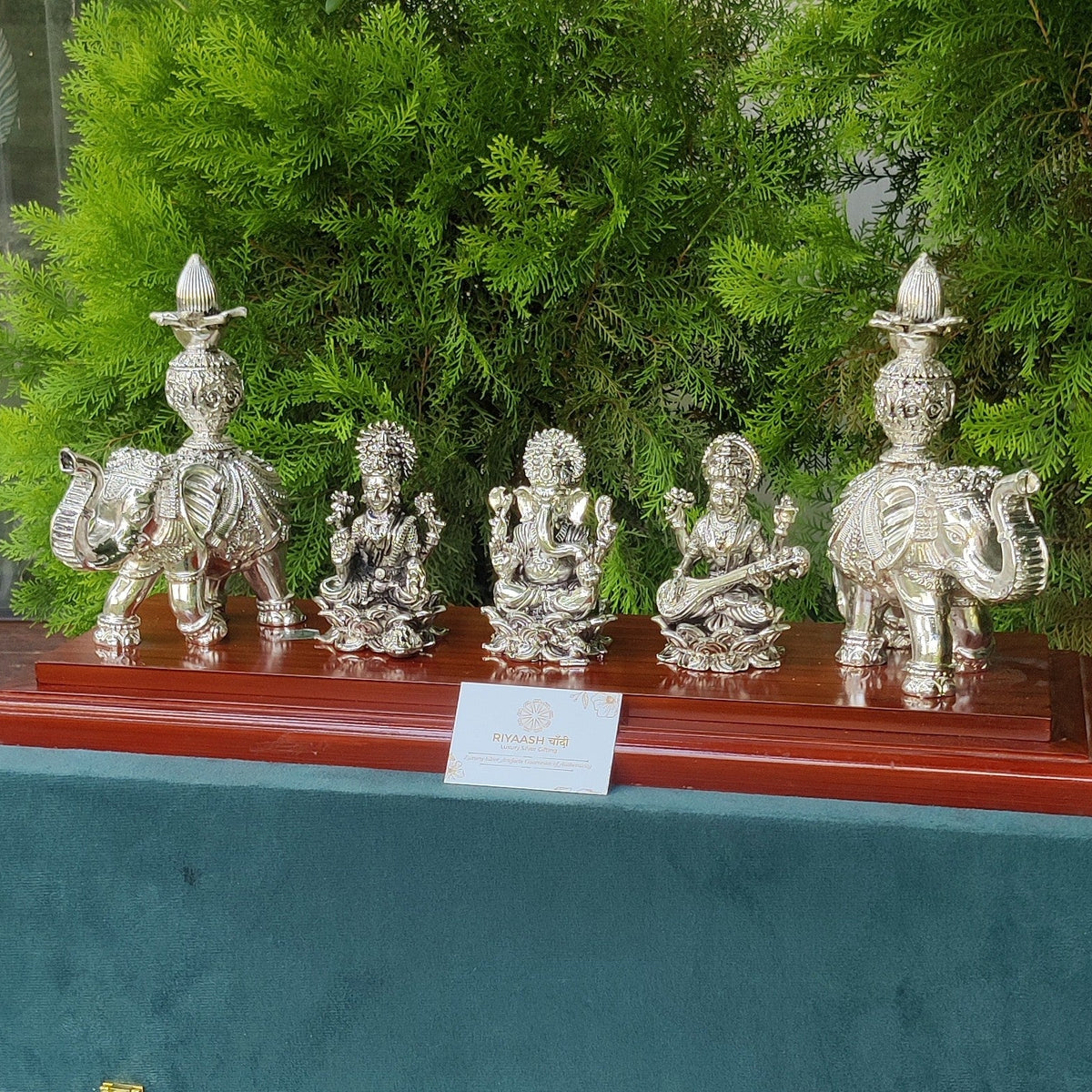 Silver Laxmi Saraswati Ganesh Elephant