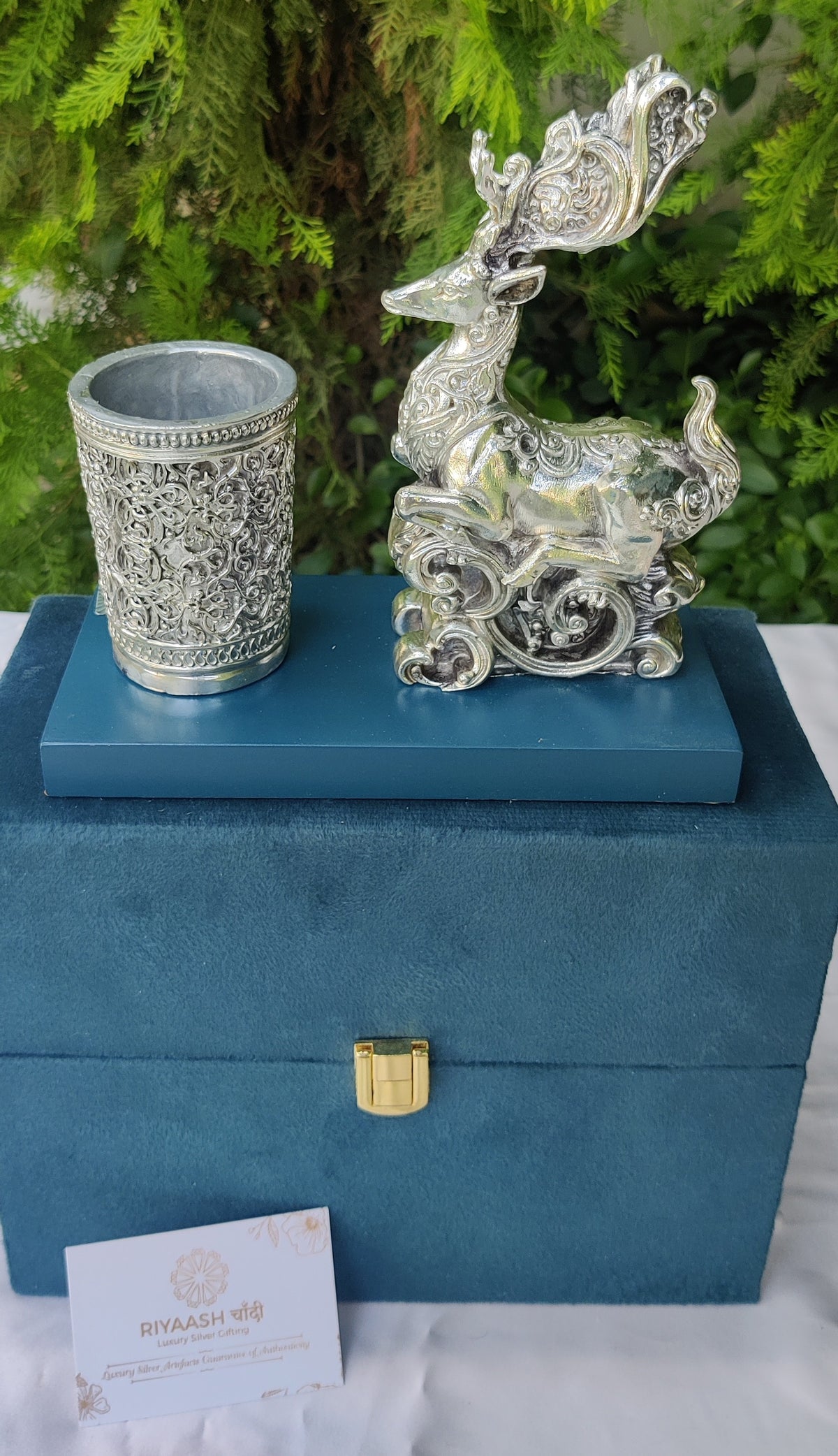 Silver Deer Pen Stand