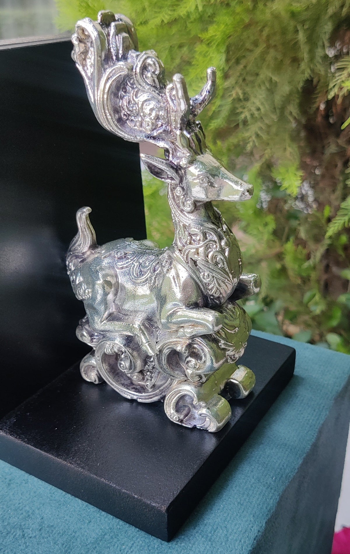Silver Deer Book Ends Pair
