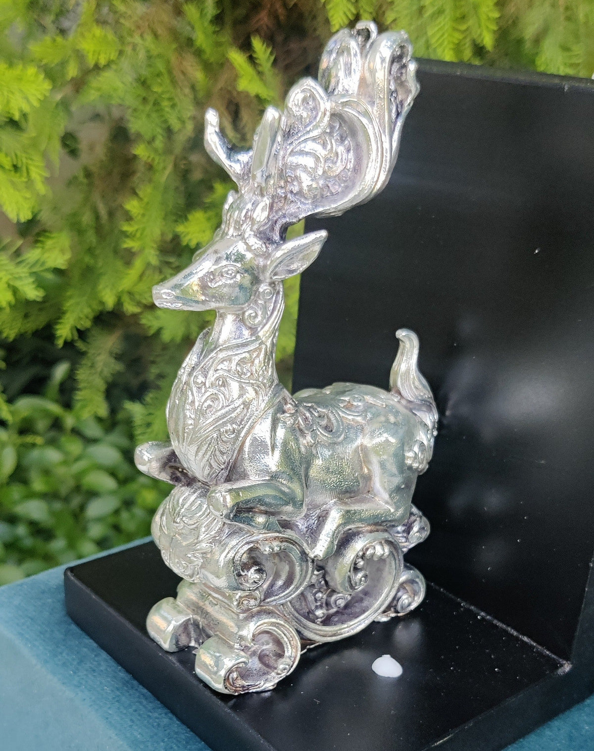 Silver Deer Book Ends Pair