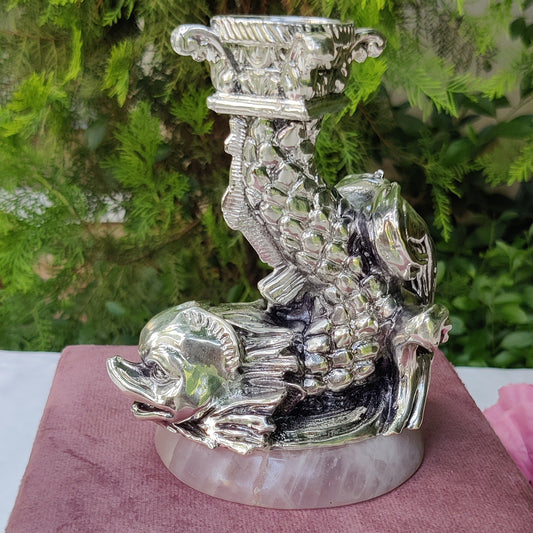 Silver Fish Candle Stand