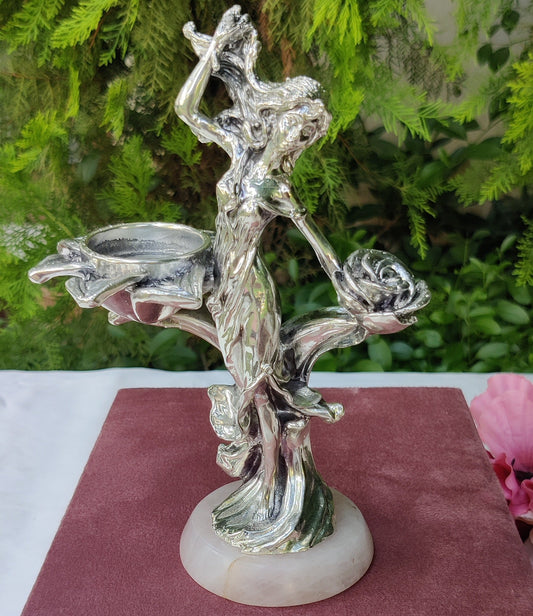 Silver Lady Candle Stick