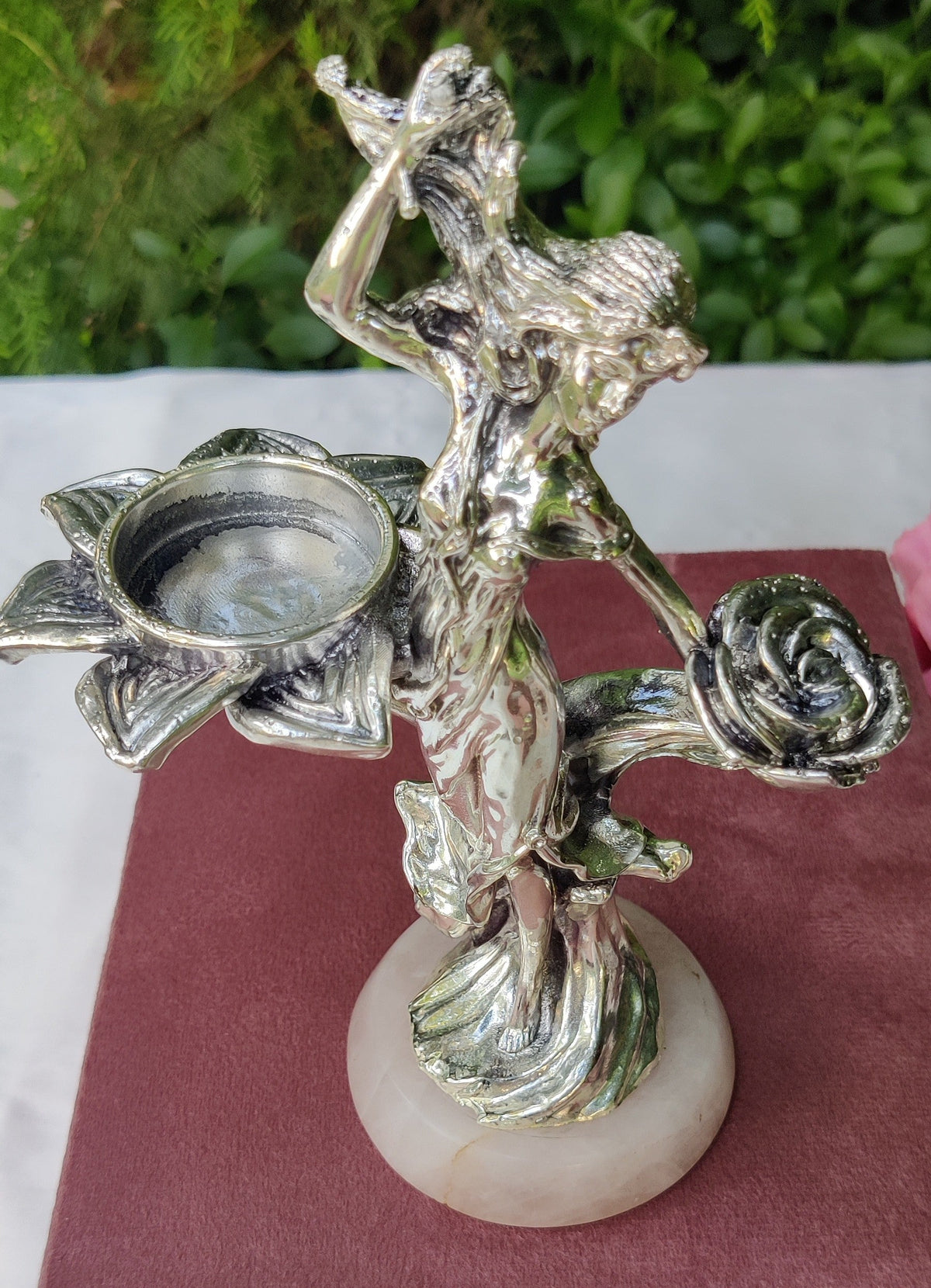 Silver Lady Candle Stick