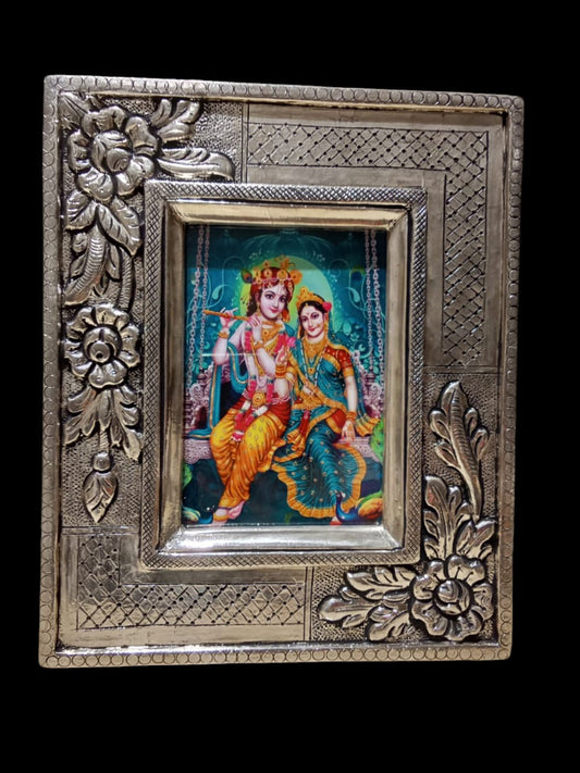 Silver Flower Design Photo Frame