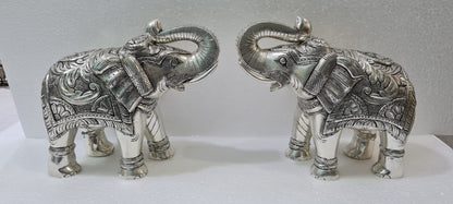 Silver Elephant Pair