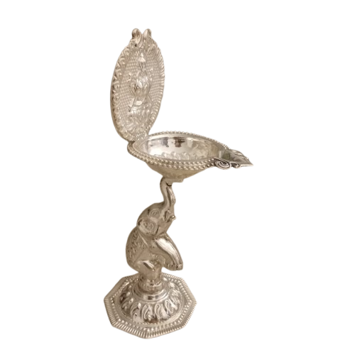 Silver Elephant Diya