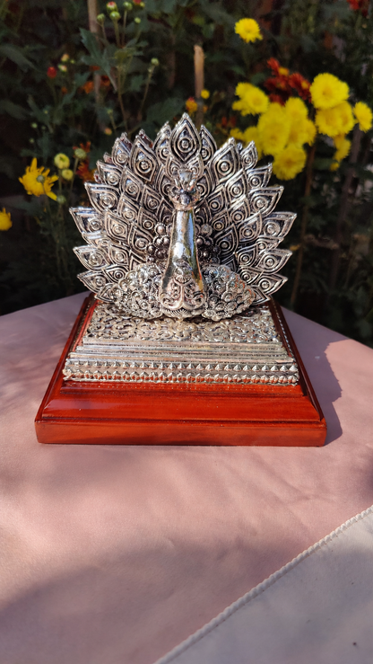 Silver Peacock Spoon Holder