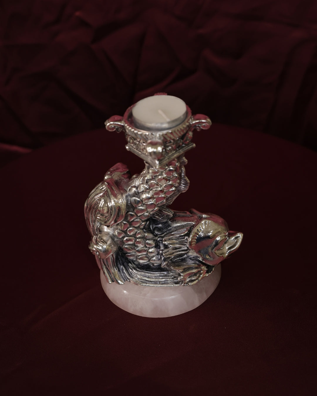 Silver Fish Candle Stand