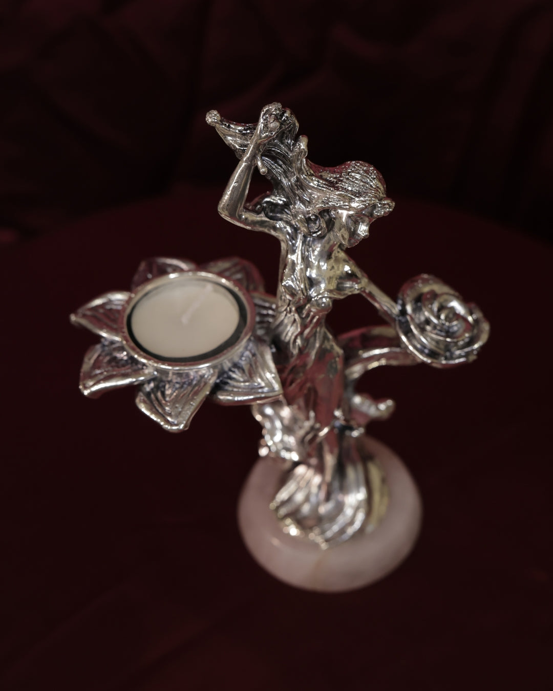 Silver Lady Candle Stick
