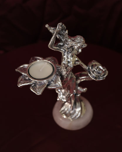 Silver Lady Candle Stick