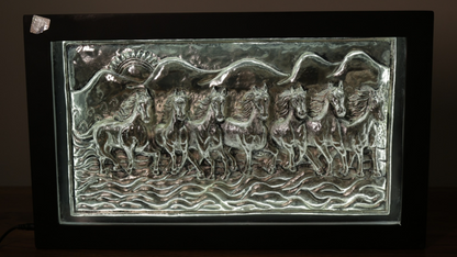 Silver LED 7 Horse Frame