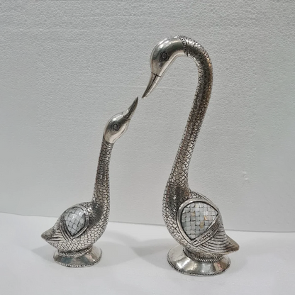 Long Neck Silver Swan Pair